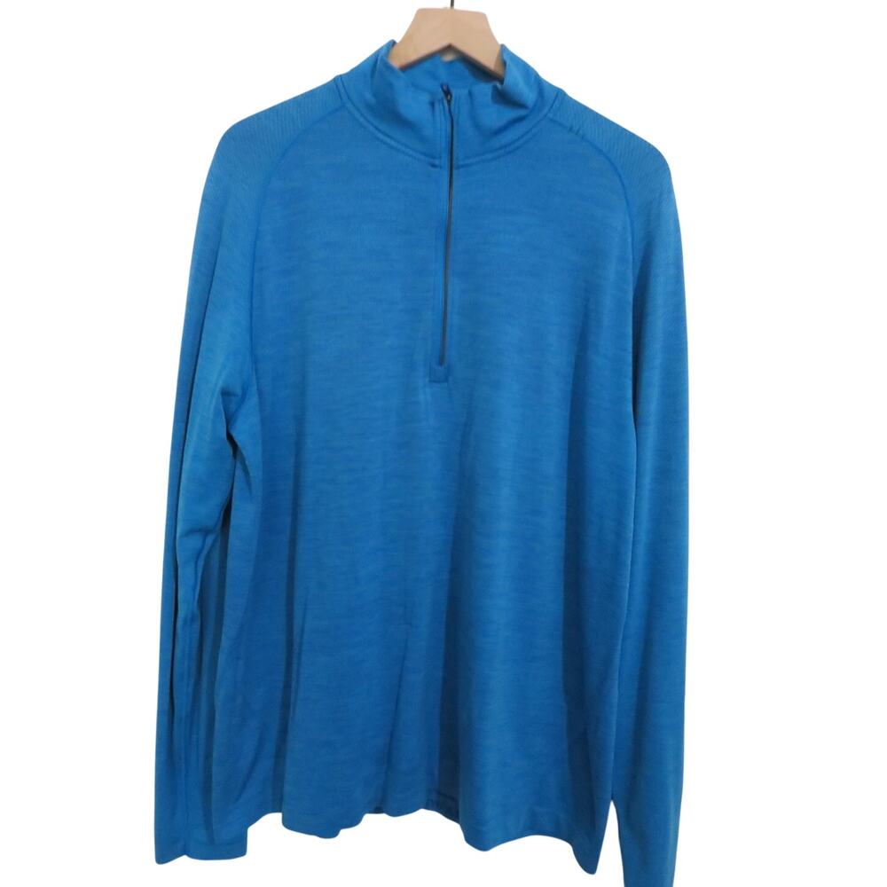 Lululemon Mens Sz XXL Blue Metal Vent Tech Half Zip 2.0 Long Sleeve Shirt
